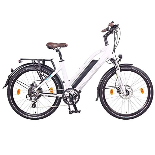 Electric Bike : NCM Milano Plus Urban Electric Bike, Trekking E-Bike, City-Bike, Hydraulic Disc Brakes, 768Wh Battery, White 26