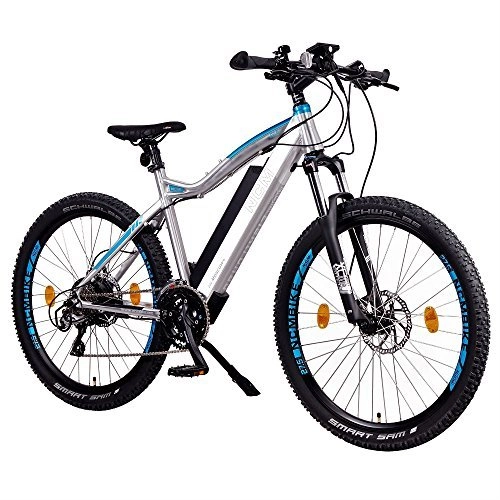 Electric Bike : NCM Moscow + 1 / 4Inches Electric Mountain Bike MTB E-bike Bicycle 48V 250W Kit Rear Engine, 48V 14Ah 672WH battery with Li-Ion Cell, Hydraulic Tektro Disc Brakes, 24Cycle Gear Shimano, Silver