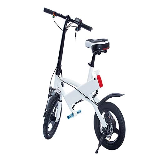 Electric Bike : New 2019 Urban Commuter E-bike, Max Speed 25km / h, 14inch Super Lightweight, 250W / 36V Removable Charging Lithium Battery@white_14 inches