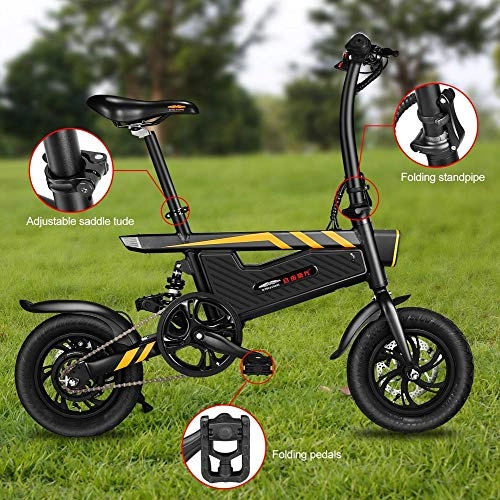 Electric Bike : niyin204 Riding Electric Power Assisted Folding Bicycle Front And Rear Double Disc Brakes The Rated Load Is 120kg noble