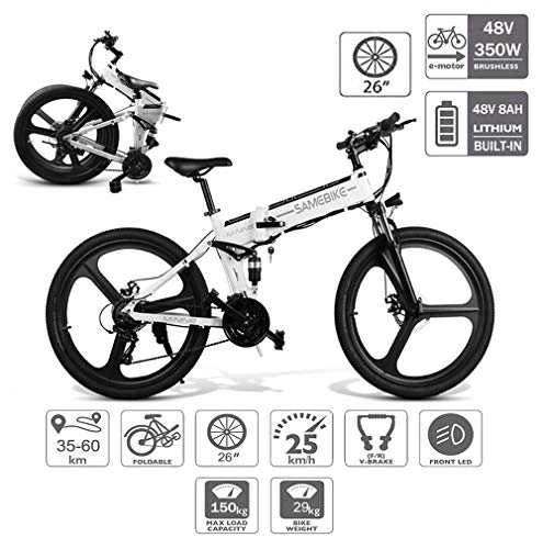 Electric Bike : No branded 26 Inch Folding Electric Bicycle for Men Adults, 350W 25km / h City / Trekking / Mountain Bikes with Aluminum Alloy 48V 8AH Lithium Battery SHIMANO 7 Speed [EU STOCK
