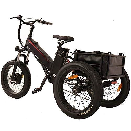 Electric Bike : NO ONE Bike Fat Tire 3 Three Wheel Lithium Battery Europe Electric Tricycle For The Elderly or Adults