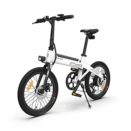 Electric Bike : NOBRAND Folding electric bicycle 20 inch folding 80KM range power electric bicycle light electric bicycle 10AH Suitable for men and women, cycling and hiking (Color : White)