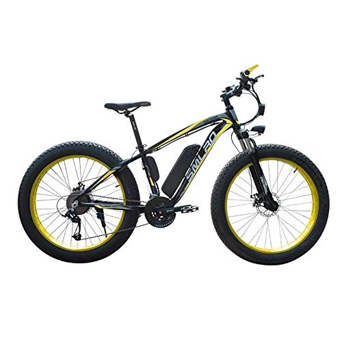 Electric Bike : NOBRAND RPHP48V 1000W motor 17.5AH lithium battery electric bicycle 26 inch electric bicycle Suitable for men and women, cycling and hiking (Color : Yellow 1000W 17.5AH)