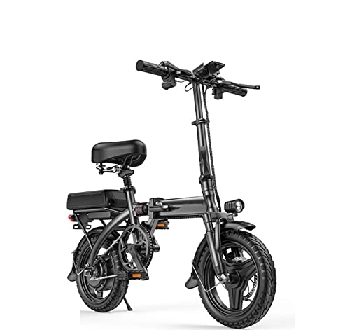 Electric Bike : NYASAA Electric Bicycle, Foldable Lightweight Lithium Battery Aluminum Alloy Frame, Folding Bicycle, Suitable for Going Out (30A)