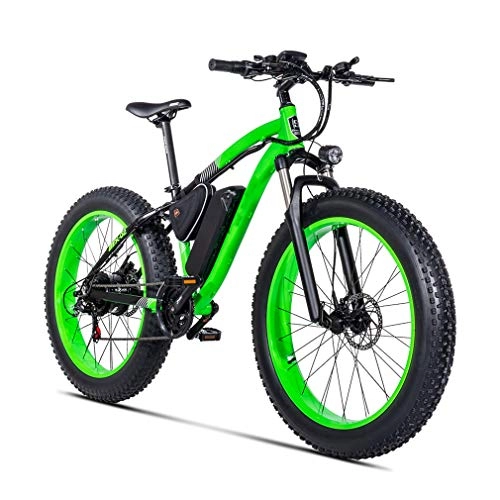 Electric Bike : NYPB 26 Inch Electric Bike, 500W 48V 17AH Lightweight with LED Headlights and 3 Modes Seat Adjustable LCD Display Screen 21 Speed Gear Travel Work Out And Commuting, Green, 48V 17AH