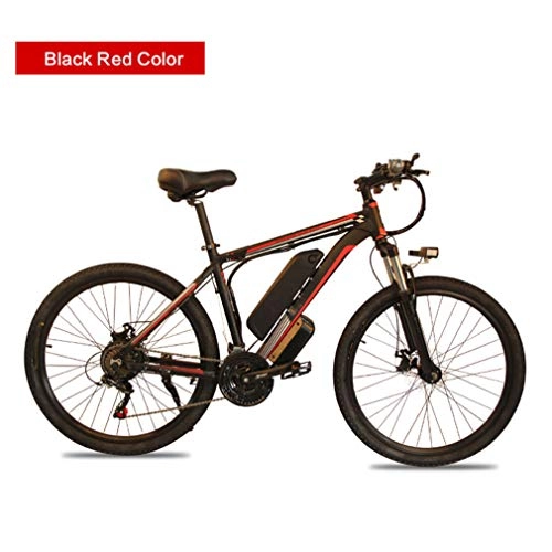 Electric Bike : NYPB Electric Bike, 26"" Pneumatic Tires 350 / 500W Brushless Motor Max Speed 30km / h 36 / 48V 8AH Li-ion battery with LED Headlights and 3 Modes Fitness City Commuting, Red, 36V15AH 500W