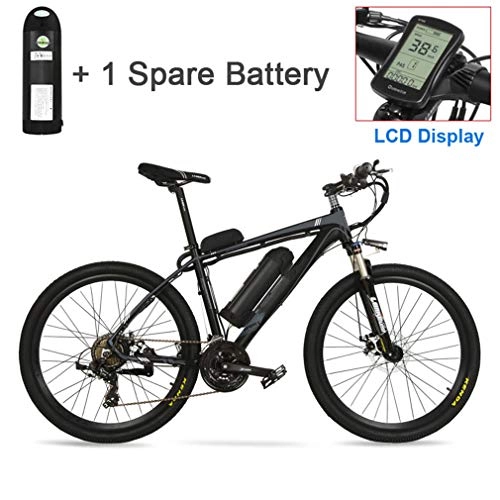 Electric Bike : NYPB Electric Bike, Motor 250W / 400W 26'' Pneumatic Tyres Seat Adjustable 36V48V Rechargeable Lithium Battery 21 Speed Shifter Pedal Assist Unisex Bicycle, Gray, 48V 13AH 400W
