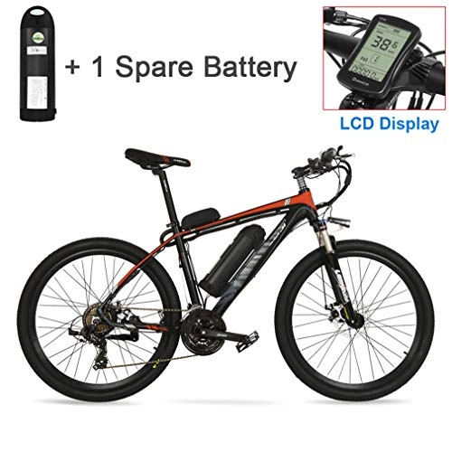 Electric Bike : NYPB Electric Bike, Motor 250W / 400W 26'' Pneumatic Tyres Seat Adjustable 36V48V Rechargeable Lithium Battery 21 Speed Shifter Pedal Assist Unisex Bicycle, Red, 48V 10.4AH 400W