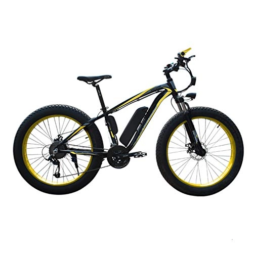 Electric Bike : NYPB Electric Bike, Snowmobile ATV with 350W / 500W Motor Removable 36V / 48V Lithium-Ion Battery Max Speed 30KM / H 26 Inch*4.0 Wide Tire Fitness City Commuting, Yellow, 36V8AH 500W