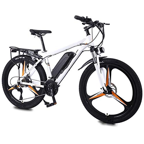 Electric Bike : NYPB Electric Mountain Bike, Electric Bikes For Adults 350W / 36V Removable Charging Lithium Battery 26 Inch Wheels Max Speed 35km / h Cycling Travel Work, white, 36V 8AH