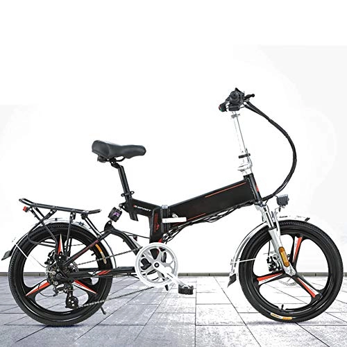 Electric Bike : Oceanindw Folding Electric Bike for Adults, Power Assisted Bike with GPS Removable 36V 8AH Lithium-Ion Battery City Bicycle Max Speed 20km with 3 Riding Modes