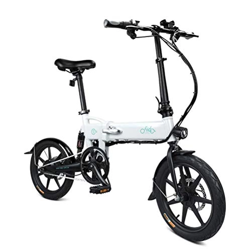 Electric Bike : OD-B Folding Electric Bicycle Smart Electric Bike 250W 7.8AH Battery Dual Disc Brake Aluminum Alloy Foldable Electric Pedal Assist Bicycle for Adult Youth, White