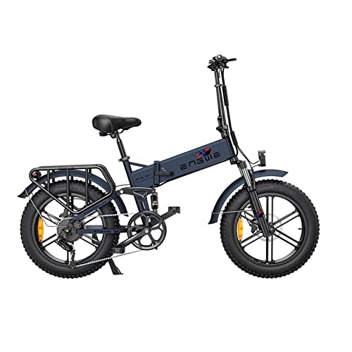 Electric Bike : Official ] Fafrees PRO Fat Bike Electric 20 Inch 48V 16Ah Battery Removable Bicycles High-Performance Full Suspension Fat Tire Foldable Ebike, Electric Bike Mountain E-Bike Shimano 7 (blue)