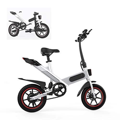 Electric Bike : Official ] Fafrees Y-ONE Electric Bike 14 Inch Electric Mountain Bike 36V 10Ah 25km / h Removable Battery, Electric Bikes For Adults, Pedelec E-Bikes (white)