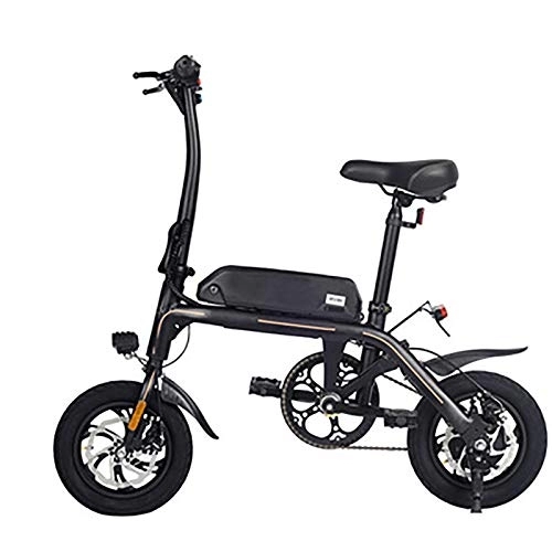Electric Bike : OMKMNOE Folding Bike, Electric Bicycle Folding Bike White Folding Wheel Citybike Electric Bicycle with Removable Full Suspension Mountain Bike Holder Electric, Black