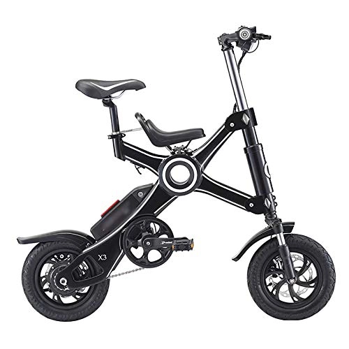 Electric Bike : OMKMNOE Folding Wheel, White Electric Bicycle Folding Bike Folding Wheel Citybike Electric Bicycle with Removable Full Spring Mountain Bike Holder Electric, Black