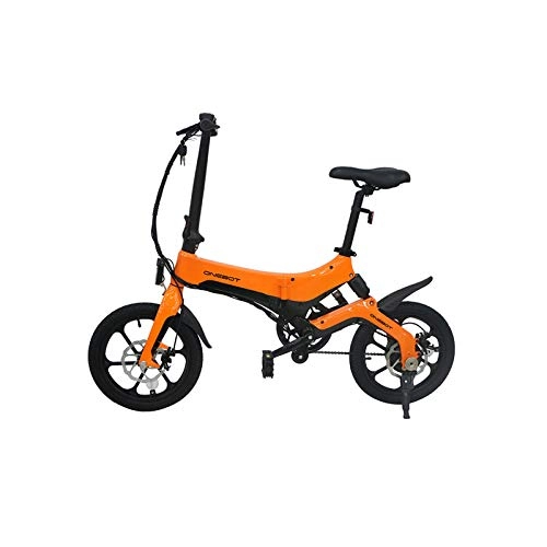 Electric Bike : ONEBOT S6 Electric Bikes for Adult, Magnesium Alloy Folding Electric Mountain Bike All Terrain, 16" 36V 250W 6.4Ah Built-In Removable Lithium-Ion Battery，Maximum Riding 50KM (Orange)