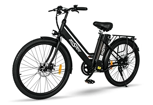 Electric Bike : Onesport Electric Bike for Adults, 26” Electric Commute Bike 250W Range of 100Km City Urban Ebike for Adults, 36V 7.5Ah Removable Lithium Battery, Shimano 7-Speed