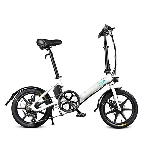 Electric Bike : ONLYU 16-Inch Electric Bike, Folding Electric Bikes for Adults with 36V 10.5Ah Battery, Foldable Electric Bicycle with Mechanical Shifting for Outdoor Cycling Work, White