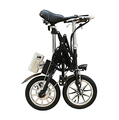 Electric Bike : ONLYU Electric Bicycle, 14 Inch Portable Folding E-Bikes with 36V 8.8Ah Lithium-Ion Battery, Foldable High-Carbon Steel Ultra-Light Mobility Scooter, 25KM / H, Black