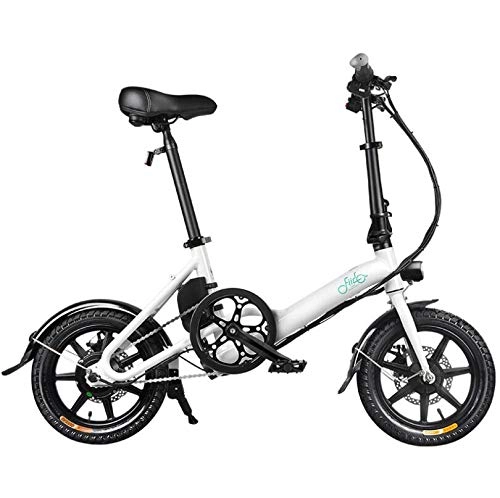 Electric Bike : ONLYU Electric Bike, 14-Inch Electric Bikes for Adults with 36V 7.8Ah Battery, Foldable Electric Bicycle with 250W Motor for Outdoor Cycling Work, White, 7.8Ah