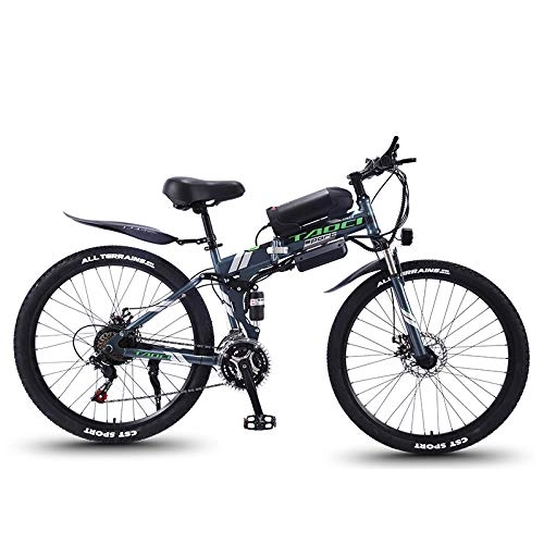 Electric Bike : ONLYU Electric Mountain Bike, 26 Inch 350W Brushless Motor 36V 10Ah Power Grade Lithium Battery High Carbon Steel Folding Frame Suitable for Mountain Road