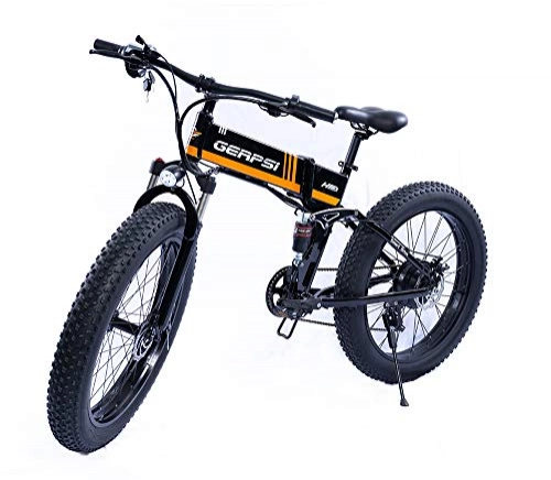 Electric Bike : ONLYU Electric Mountain Bike Lightweight E-Bike 26 * 4.0 Fat Tire 21 Speed Aluminum Alloy Folding Electric Bike 36V / 48V 10AH Battery for Adult Outdoor Cycling