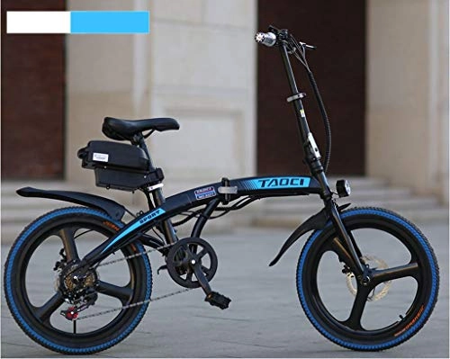 Electric Bike : ONLYU Folding Electric Bike, 250W Motor 20Inch Electric Bicycle with Removable 36V 8AH / 10AH Lithium-Ion Battery 7 Speed Shifter Disc Brake, Black, 10Ah
