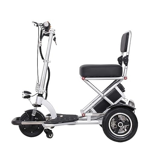 Electric Bike : OSHKI 10 Inch 3 Wheels Adult Electric Bicycle, Folding Adult Electric Tricycle with 48V 12AH Detachable Battery, Rear Push-Pull Storage Basket Electric Tricycle, Shopping Hiking
