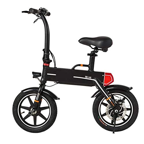 Electric Bike : OTO 14 Inch Electric Bicycle - Foldable Waterproof - Battery Life 20Km - Power 240W Voltage 36V - Black White, Black