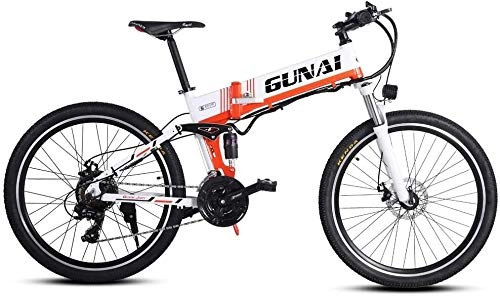 Electric Bike : Oulida Electric bicycle, Electric bicycles, 48V 500W mountain bike 21 speed 26 inches, with removable new energy lithium battery woo (Color : 500W-WHITE, Size : -)