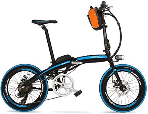 Electric Bike : Oulida Electric bicycle, QF600 foldable portable electric bicycle 20 inches, 48V 240W electric motor, electric bicycle quickly folded, the front and rear disc brake woo (Color : -, Size : -)