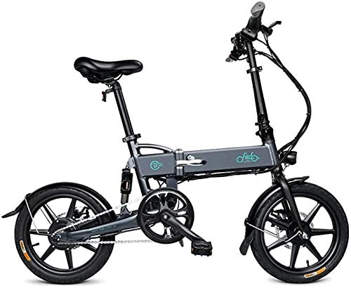 Electric Bike : Outdoor electric bicycle, 16-inch folding electric bicycle, rechargeable folding electric bicycle with shift lever, top speed 25 km / h, unisex bicycle B