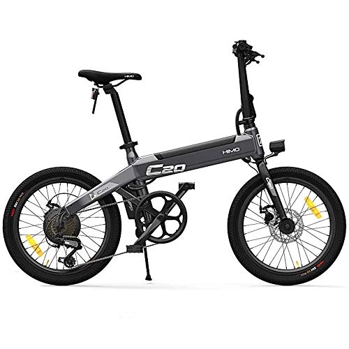 Electric Bike : OUXI HIMO C20 Electric Bike for Adults, Folding Bike 10Ah 250W with Shimano 6 Speed with 3 Riding modes and Disc brake system 20inch Tire Suitable for Men Women City Commuting-Grey