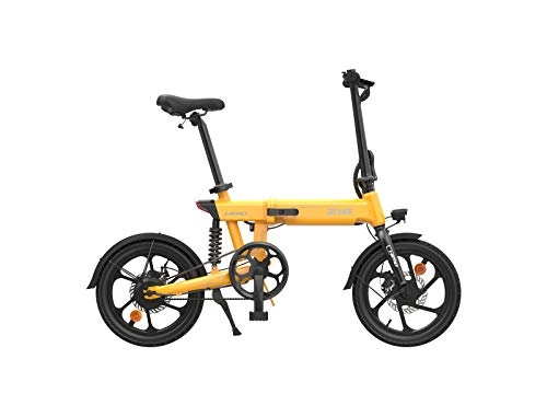 Electric Bike : OUXI HIMO Z16 Electric Bike for Adults, Foldable Electric Bicycle E-bike 250W 3-Working Mode Max Speed 25 km / h, Motor Bicycle Adults Commuting (Yellow)