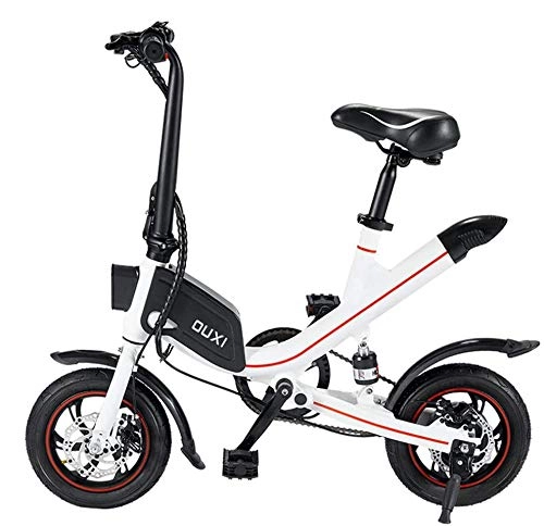 Electric Bike : OUXI V1 Electric Bikes for Adults, Fat Tire Folding Bike with 7.8AH Lithium Battery Stylish Ebiike with Unique Design, Can Switch Three Sport Modes During Riding, Max Speed is 25km / h (White, 7.8AH)