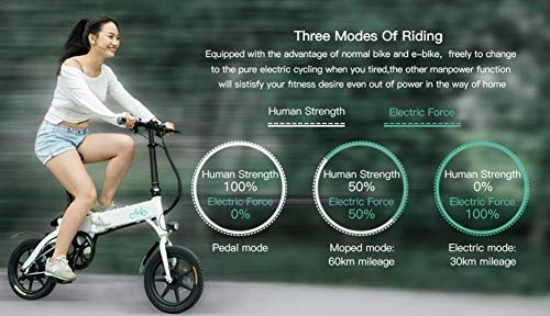 Electric Bike : overlookTW FIIDO D1 Electric Bikes Bicycle For Adults - 250W, Foldable, Speed Up To 25KM / H With 60-80KM Long-Range Battery perfect choice appealing