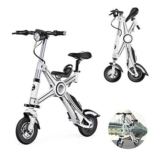 Electric Bike : Parent-Child Electric Bicycle Folding Electric Bike, with Ultra Light 36V 7.8A 30KM Lithium Battery, Driving A Battery Bike Adult Men Women Assisting The Scooter, No pedals