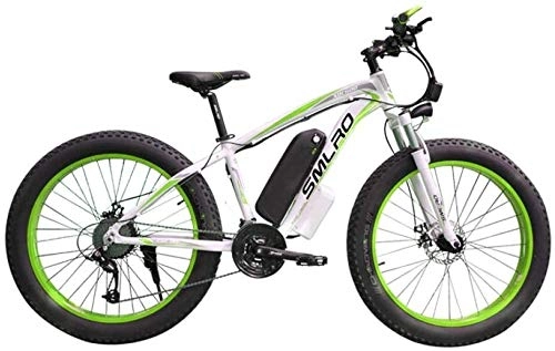 Electric Bike : PARTAS Sightseeing / Commuting Tool - E-Bike 48V 350W / 500W1000W Motor 13AH Lithium Battery Electric Bicycle 26 Inch Fat Tire Electric Bike (Color : Green 500W 13AH)