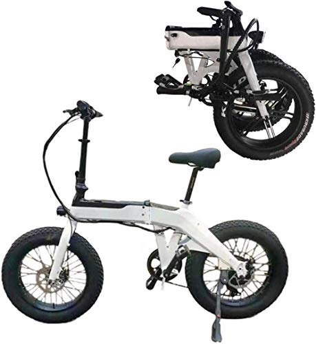 Electric Bike : PARTAS Travel Convenience A Healthy Trip Electric Bicycle, Foldable Compact 20-Inch Fat Tire 500 W City Commuter Mountain Bike With Detachable 48V 10.4 AH Lithium-Ion Battery For Adults
