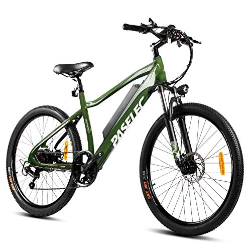 Electric Bike : Paselec Electric Bike for Adults Ebike Powerful Bicycle 48v 11.6AH Removable Battery E Mountain Bike Lightweight Aluminum Alloy Suspension MTB with 7 Speed Gears & Power Regenerative