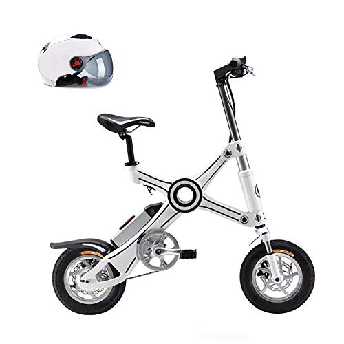 Electric Bike : Pc-Glq 10" Folding Electric Bike, Lithium Battery 36V 8AH / 10AH Beach Snow Bicycle Ebike 250W Electric Electric Mountain Bicycles, Parent-Child Electric Bicycle Aluminum Alloy Frame, White, 8AH