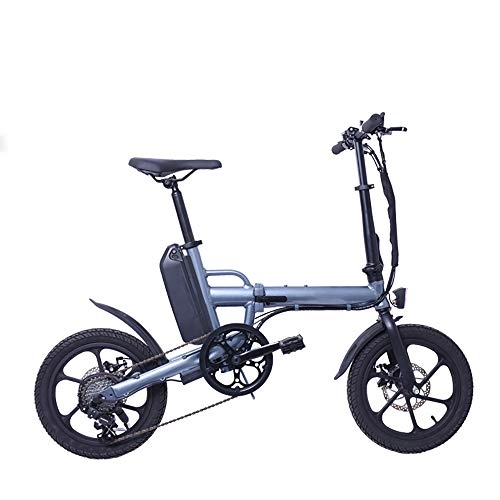 Electric Bike : Pc-Glq 16" Electric Bikes for Adult, 250W Aluminum Alloy Ebikes Bicycles All Terrain, 36V / 13Ah Removable Lithium-Ion Battery, Mountain Ebike, Blue