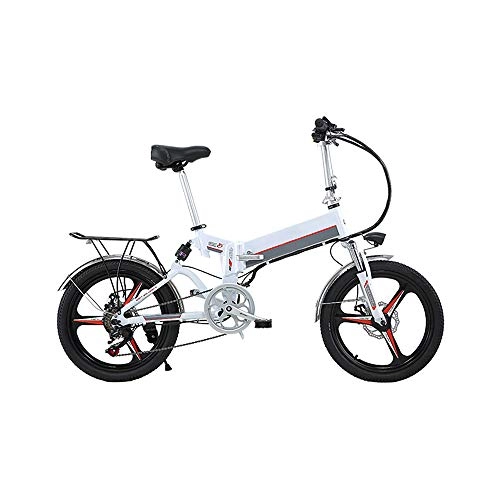 Electric Bike : Pc-Glq 20" 350W Foldaway / Carbon Steel Material City Electric Bike Assisted Electric Bicycle Sport Mountain Bicycle with 48V Removable Lithium Battery, White