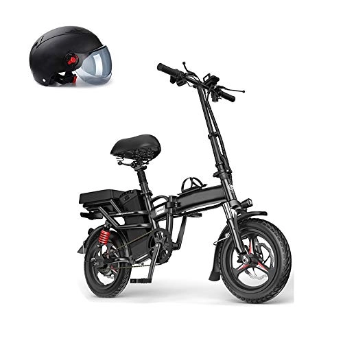 Electric Bike : Pc-Glq 250W Folding Electric Bike Ebike, 14'' Electric Bicycle with 48V 10AH / 15AH Removable Lithium-Ion Battery, Dual Disc Brakes, 3 Digital Adjustable Speed, Foldable Handle, 15AH