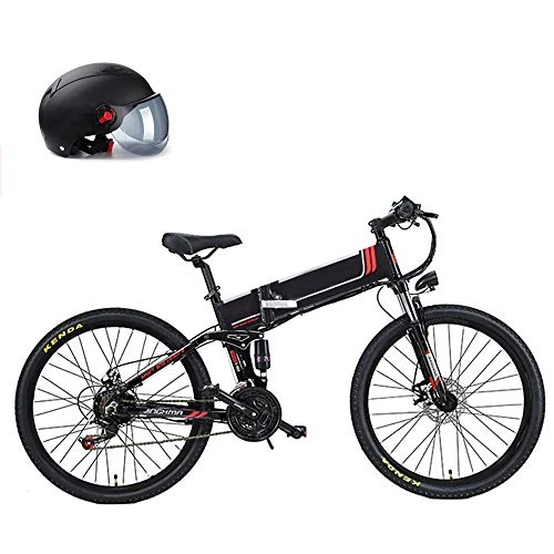 Electric Bike : Pc-Glq 350W Electric Mountain Bike, with Removable 48V 8AH / 10AH Lithium-Ion Battery E-Bike 26" Electric Bicycle for Adults 21 Speed Gears, Black, 10AH