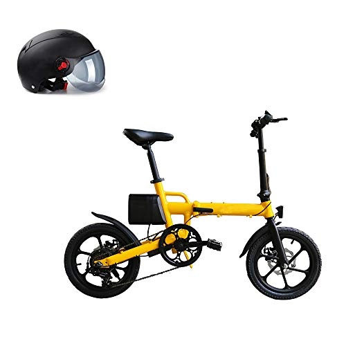 Electric Bike : Pc-Glq 7.8AH Electric Bike, 250W Adult Electric Mountain Bike, 16" Foldable Electric Bicycle 20Mph with Removablelithium-Ion Battery, Yellow