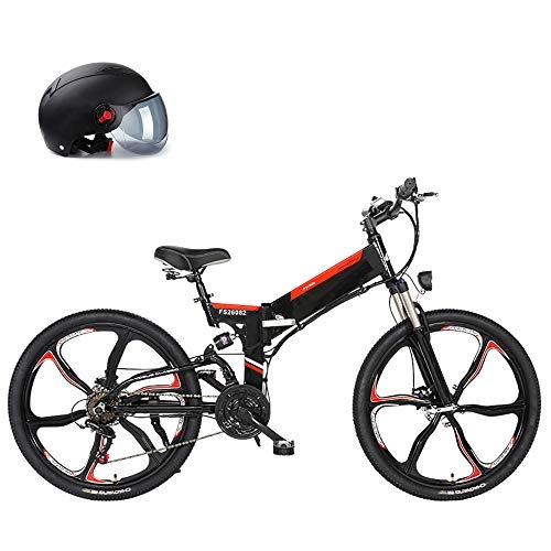 Electric Bike : Pc-Glq Electric Bike 26'' Adults Electric Bicycle / Electric Mountain Bike, 25KM / H Ebike with Removable 10Ah 480WH Battery, Professional 21 Speed Gears, Black