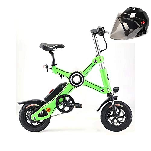 Electric Bike : Pc-Glq Folding Electric Bike Beach Snow Bicycle Ebike 250W Electric Electric Mountain Bicycles, Parent-Child Electric Bicycle Aluminum Alloy Frame, Green